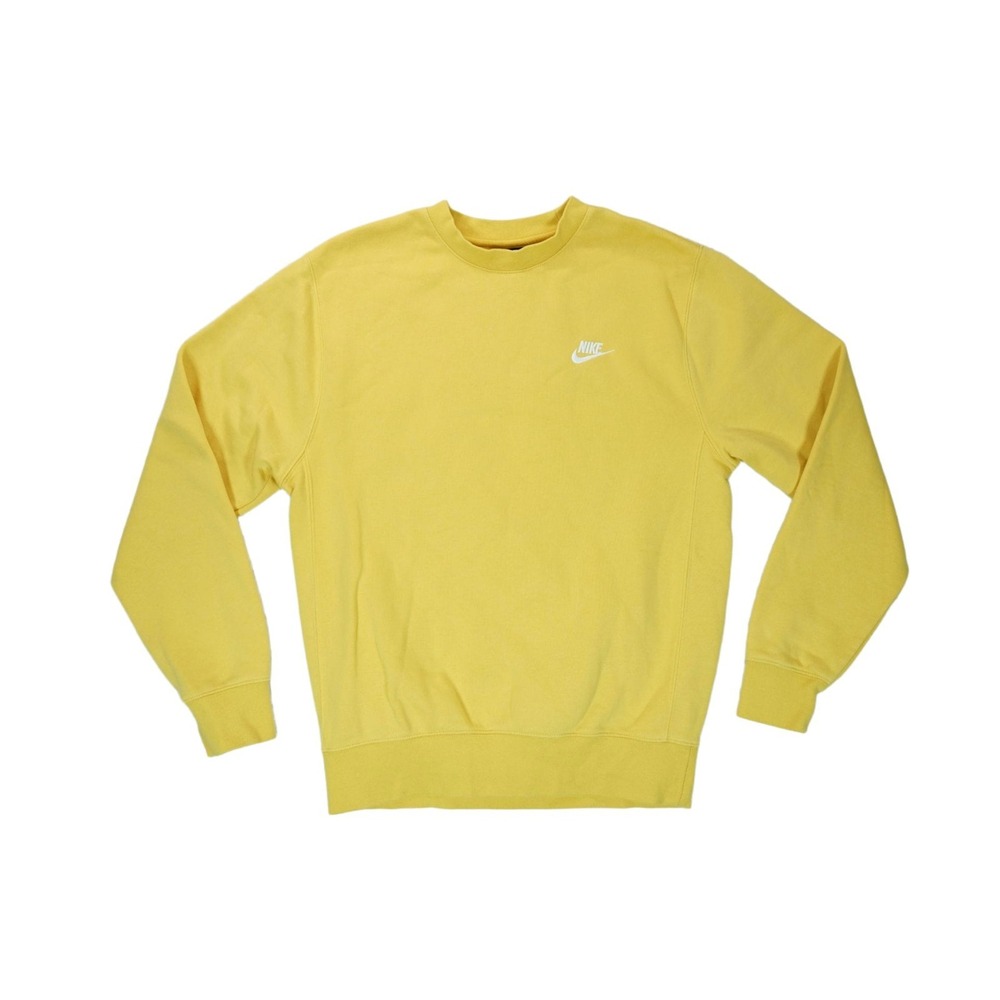 New Nike Sportswear Club Sweatshirt S Yellow SMALL GSW‎ Warriors Men's BV2662